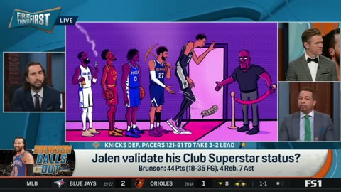 FIRST THING FIRST Nick Wright reacts to Jalen Brunson drops 44-pts lead Knicks destroy Pacers
