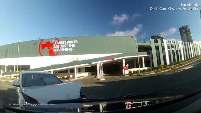 The moment a careless driver smashes head on into a dash-cam owner's car