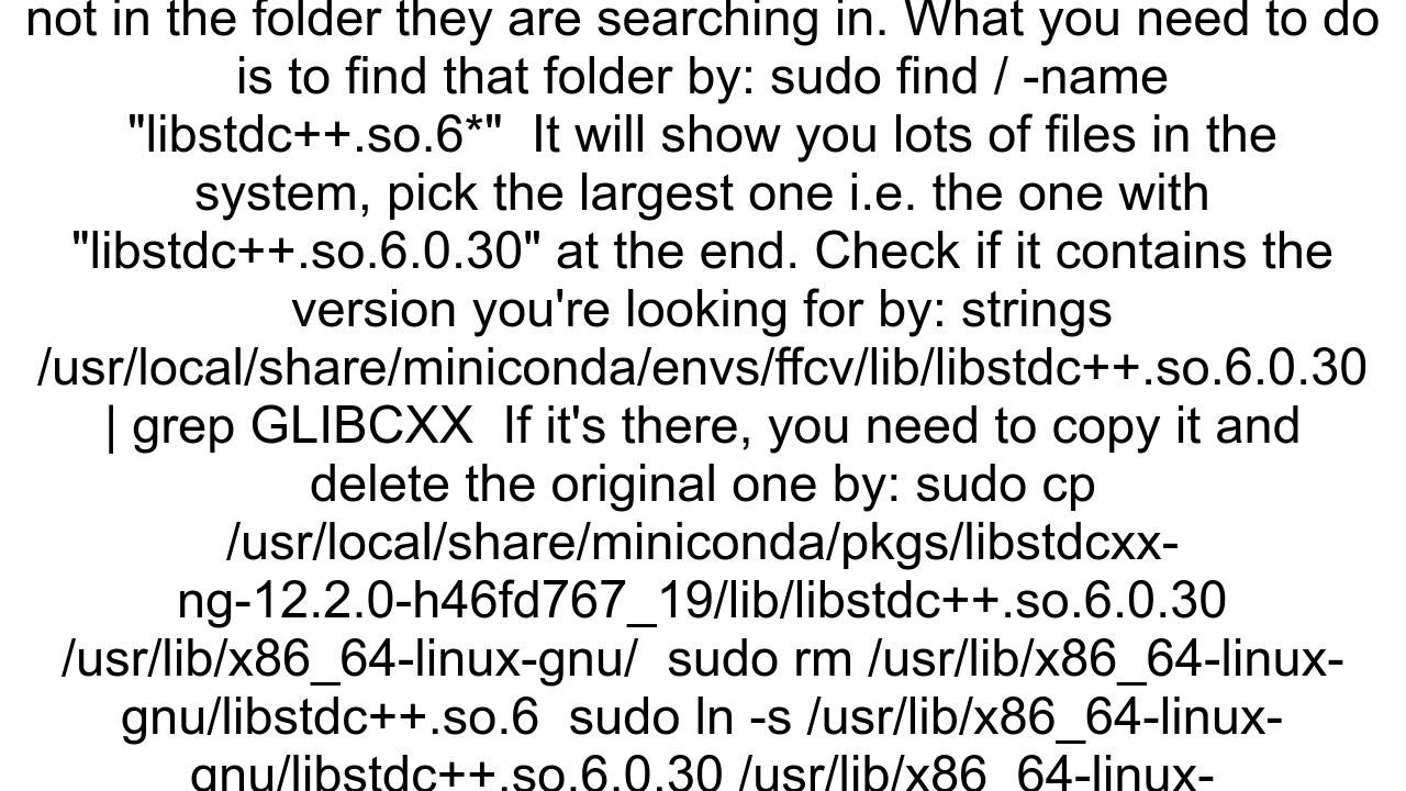 ImportError usrlibaarch64linuxgnulibstdcso6 version GLIBCXX_343039 not found