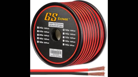 Review: 16 Gauge Stranded Copper Clad Aluminum 100’ Red 100’ Black Bonded Zip Cord Wire for 1...
