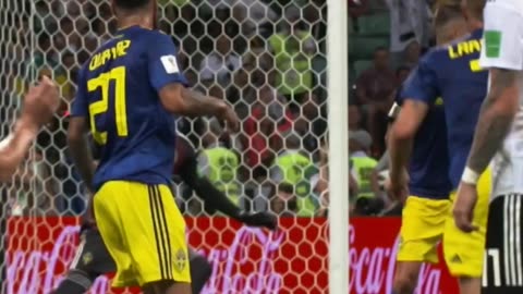 A classic free kick goal