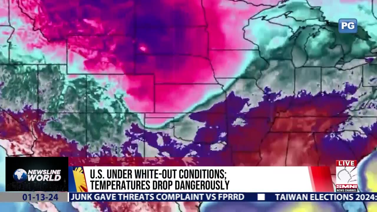 US under white-out conditions; temperatures drop dangerously