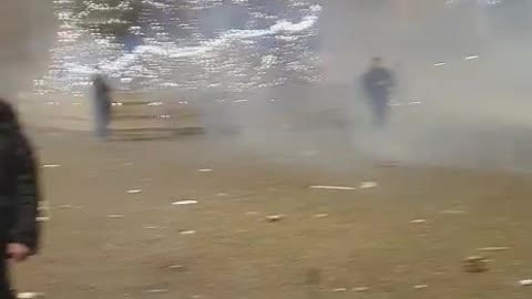 Dudes Dodge a Barrage of Fireworks