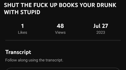 Shut the phuck up books your drunk.