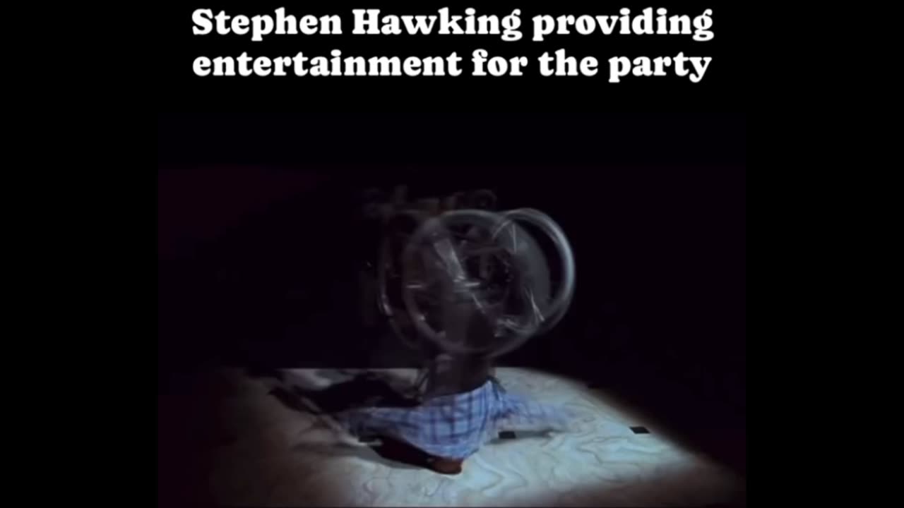 Stephen Hawking providing entertainment for the party in Epstein Island