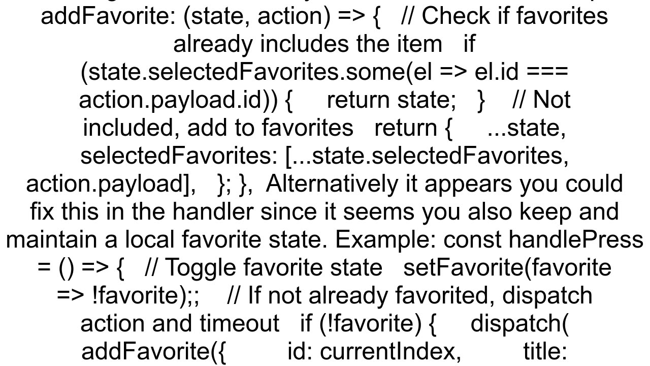 How do I prevent adding duplicate values to an array using Redux