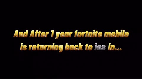 Fortnite mobile is returning back to (ios) !!!