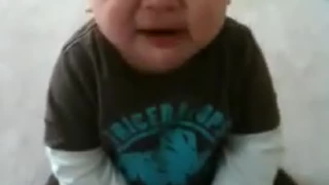 Cute Baby Cries For Stealing His Food