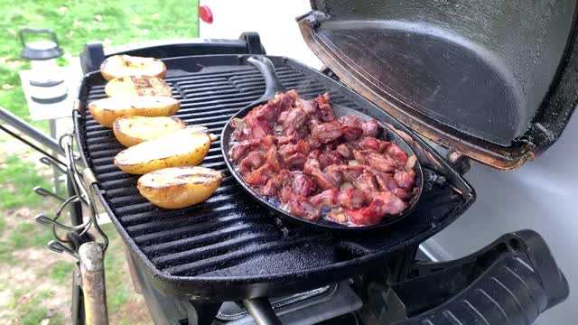 Grilled chicken gizzards.