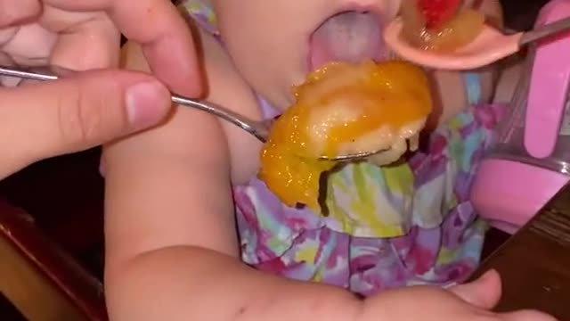 Cutest baby trying to eat something special