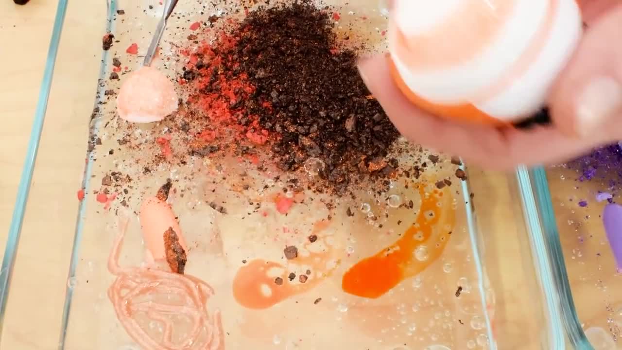 Mixing Makeup Eyeshadow Into Slime ! Purple vs Orange Special Series Part 2 ! Sa