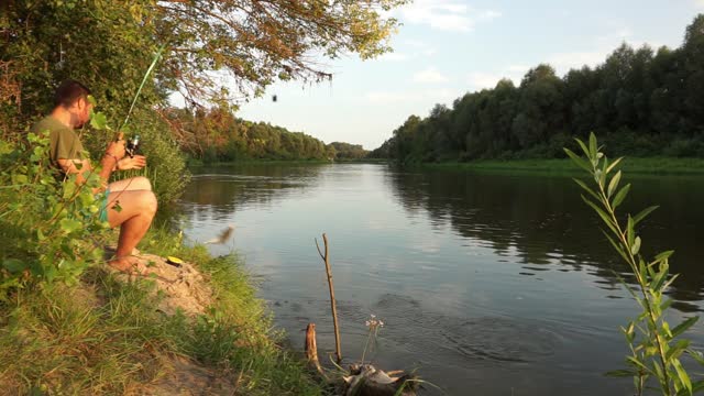 Village fishing by hook