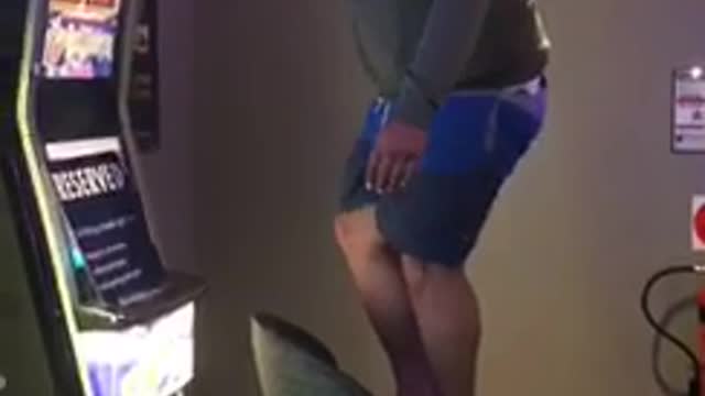 Man back flips off chair fail