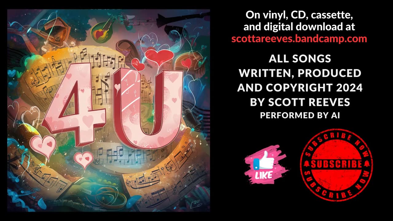 🎵💿 4U [ FULL ALBUM ] | Original Music | Scott Reeves | Singer Songwriter | AI Singer