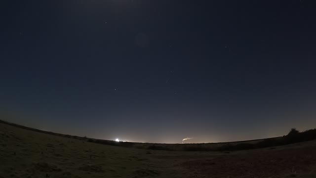 Night lapse of a starry sky if Portsmouth.