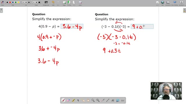 Simplify variable expressions using properties - IXL A1.H.3 (HHR)