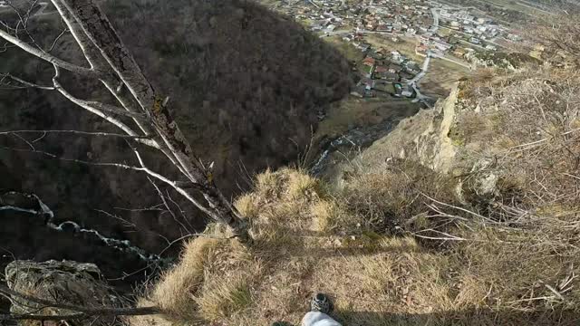 Parachute Mishap During Base Jump