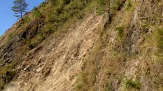 Dangerous Rock Slide Rumbled Down On Road