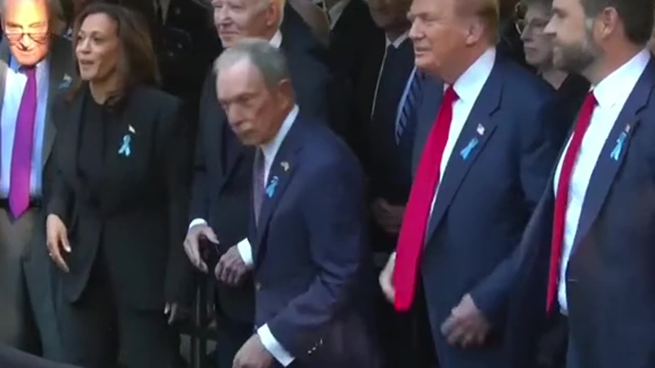 Harris and Trump shake hands at 9/11 memorial