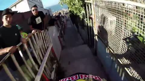 Insane Urban DH Mountain Bike POV - Red Bull Valparaiso Cerro Abajo 2015