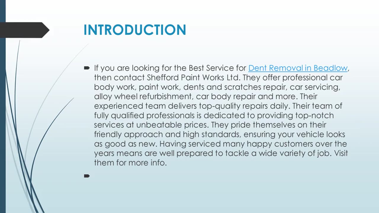 Get The Best Dent Removal in Beadlow.