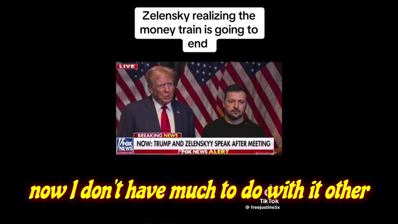 Zalensky realizing the money train is going to end! .......