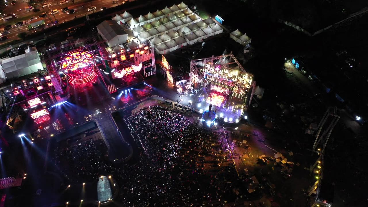 Aerial View Of People Watching A Concert