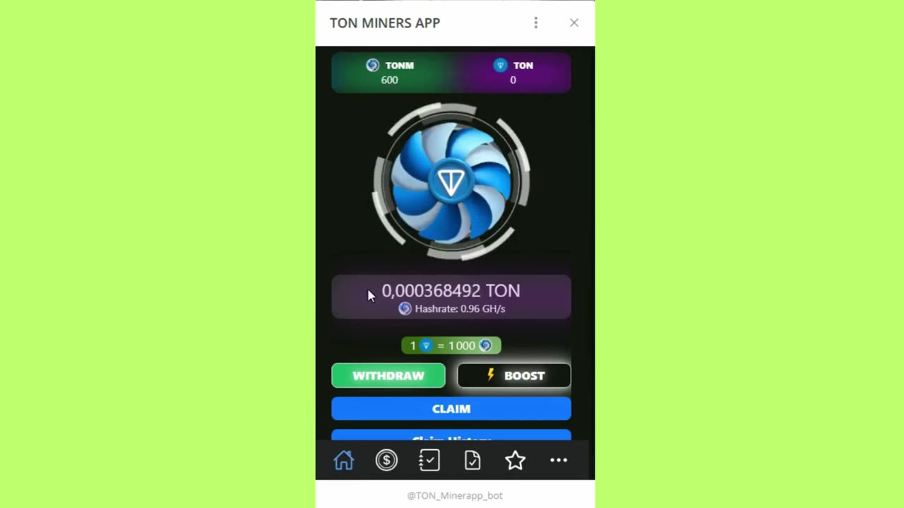 new mining mini app telegram ton miners