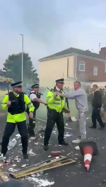 Stunning video from Southport England where 10 young girls were stabbed .