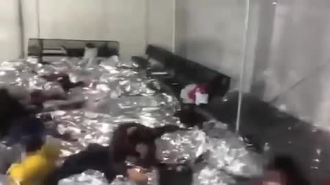 Children in cages and bags at border