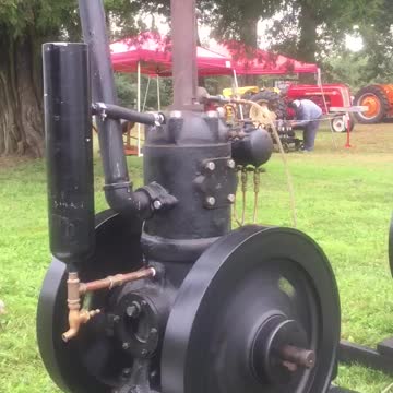 National Transit model VT13 pumping engine made during the teens. Hot tube ignition propane fueled.