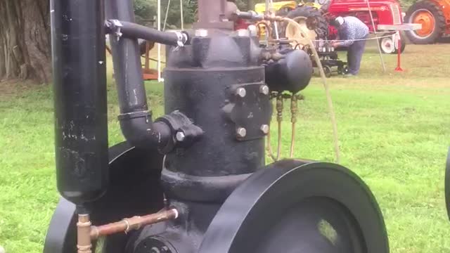 National Transit model VT13 pumping engine made during the teens. Hot tube ignition propane fueled.