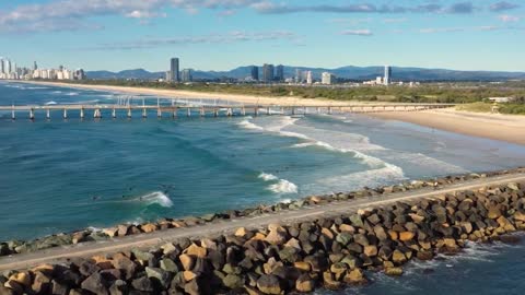 People go to the beach to swim and play.