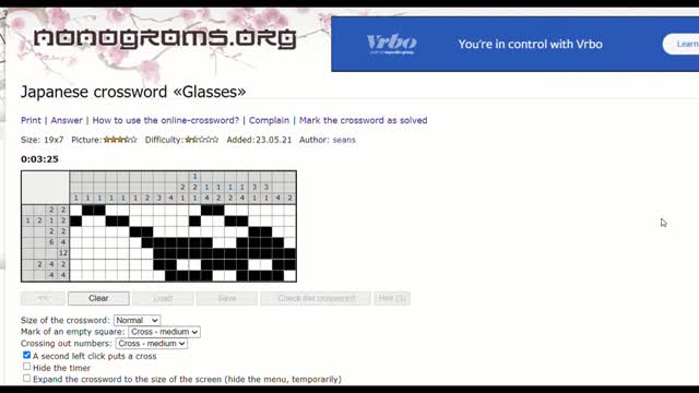 Nonogram - Glasses