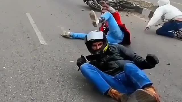 Biker vs Villagers || ROAD RAGE || Crashed my KTM