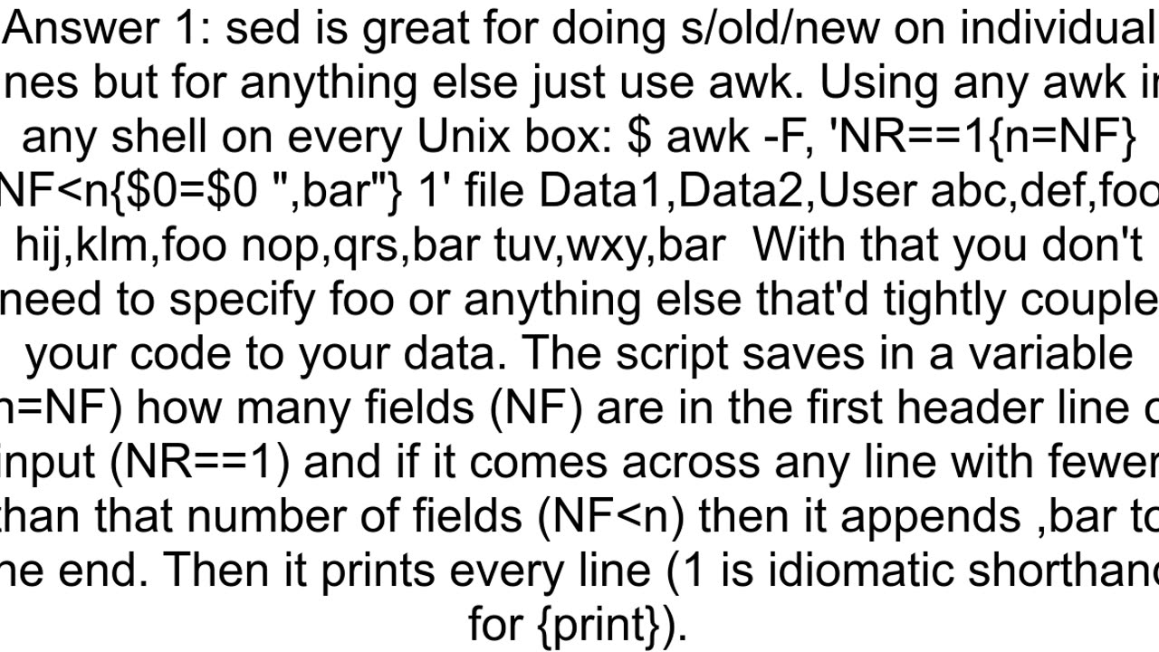 Line number and negated search combination in sed