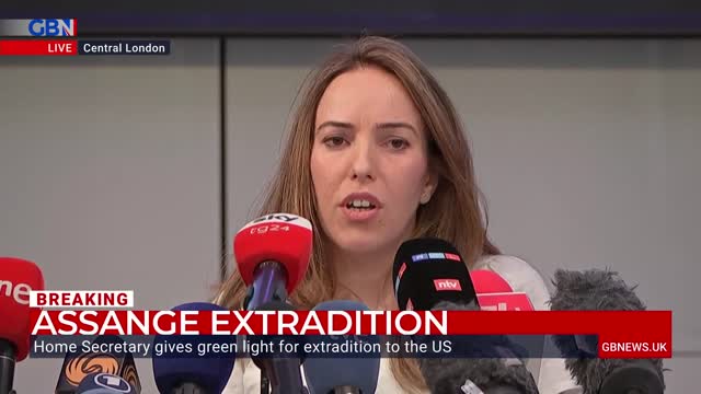 Julian Assange's wife gives press conference after the WikiLeaks founder had US extradition approved