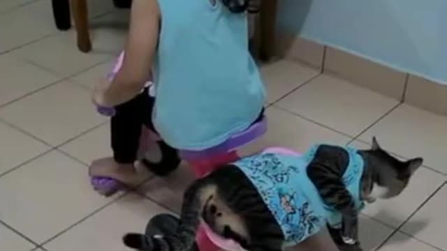 🤗Cute kelakuan anak kecil dan kucingnya tiktok: mat