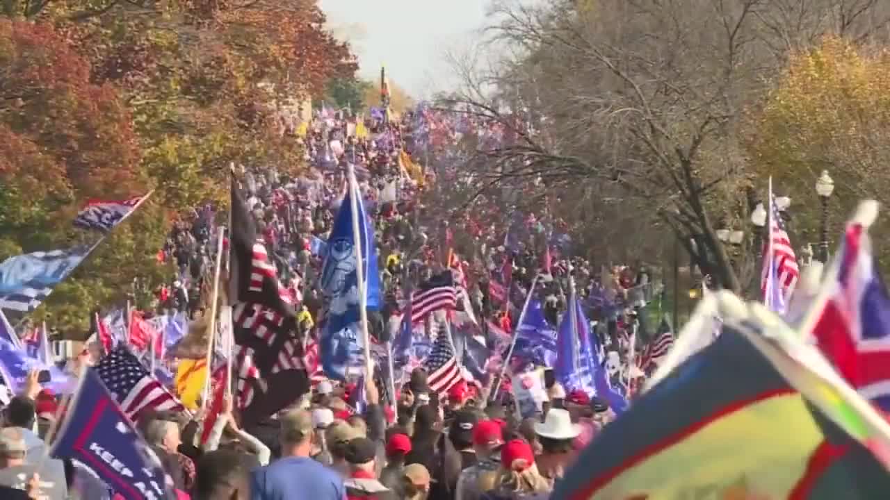 DC - Million MAGA March on the ground footage of the crowds