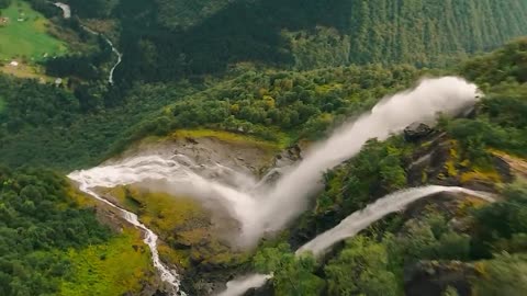 Best waterfall scene from drone