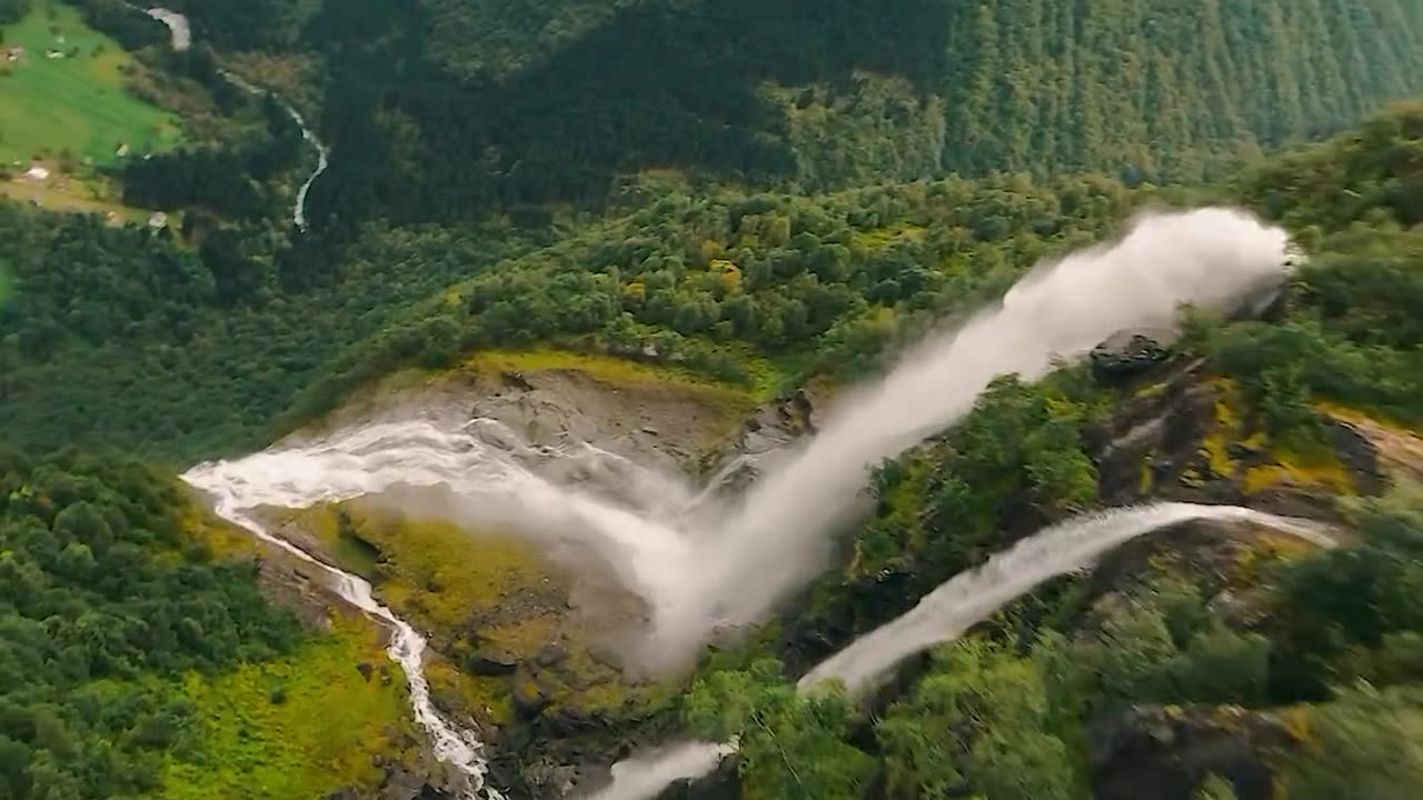 Best waterfall scene from drone