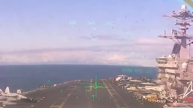 Have you ever seen an aircraft carrier from a fighter's perspective?