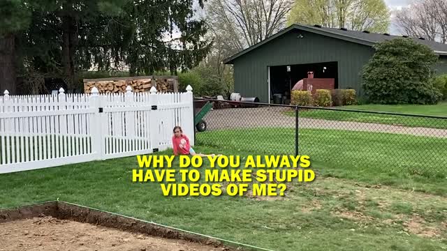 Avery Slips in the Yard