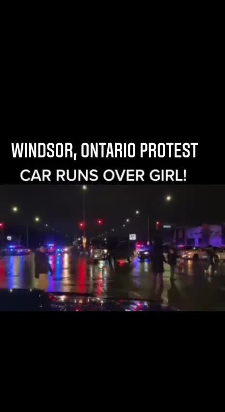 Car runs over girl Ambassador Bridge Blockade Windsor