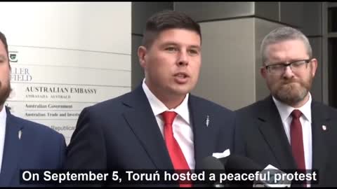 Polish MPs Protest at Australian Embassy