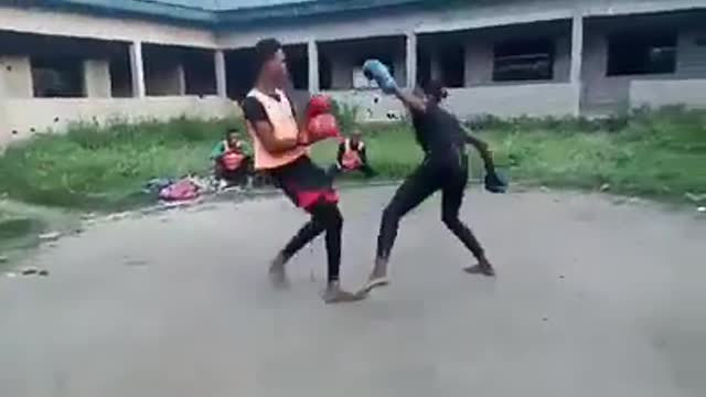 Girl beats boy in boxing competition what a shame