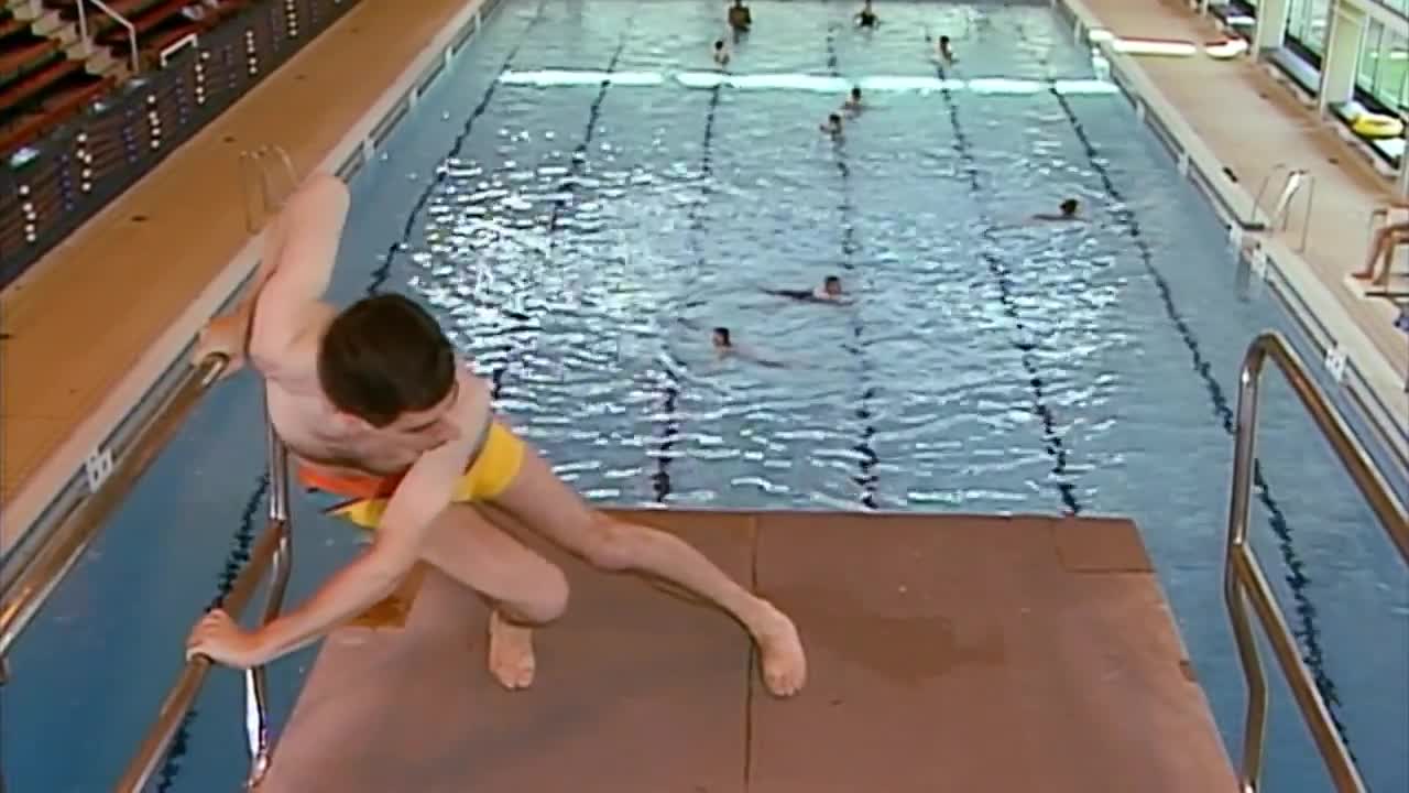 mr bean in the pool