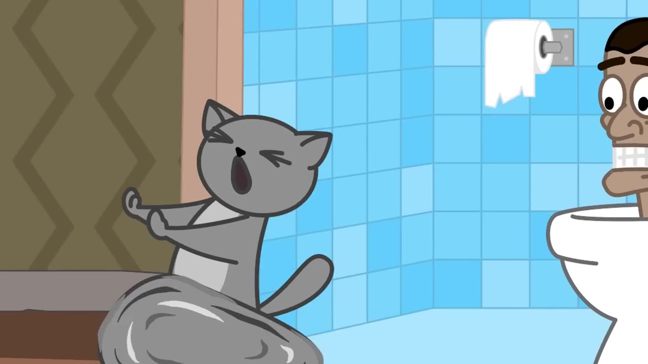 🙀🚽 Decided to go to the toilet at night 😈 (Funny Cartoon) #shorts #animation #funny
