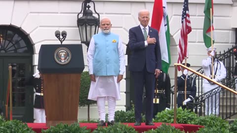 Biden Slowly Lowers Hand From Heart After Realizing They’re Playing Indian National Anthem First