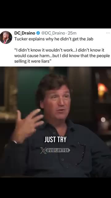 Tucker explains why he didn't get the Jab